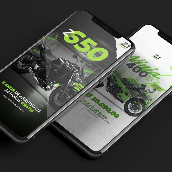 Social Media <br><b>Z1 Motos Kawasaki</b>